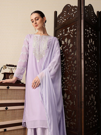 Dhiyona PD Women Paisley Yoke Design Thread Work Jashn Kurta with Sharara & Dupatta