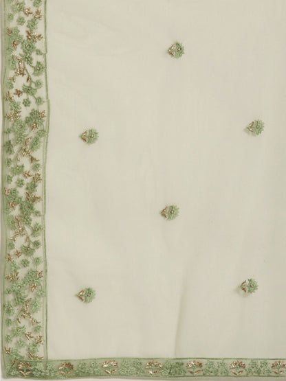 Dhiyona PD Women Women Floral Embroidered Empire Thread Work Net Jashn Kurta Set