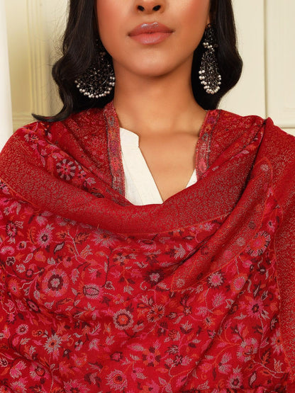 Dhiyona PA Floral Woven Design Woollen Shawl