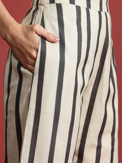 Printed Linen Kurta with Trousers