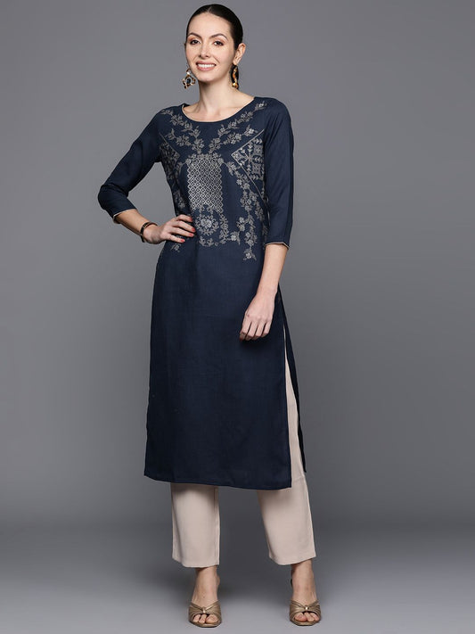 Dhiyona IE Geometric Foil Printed Kurta