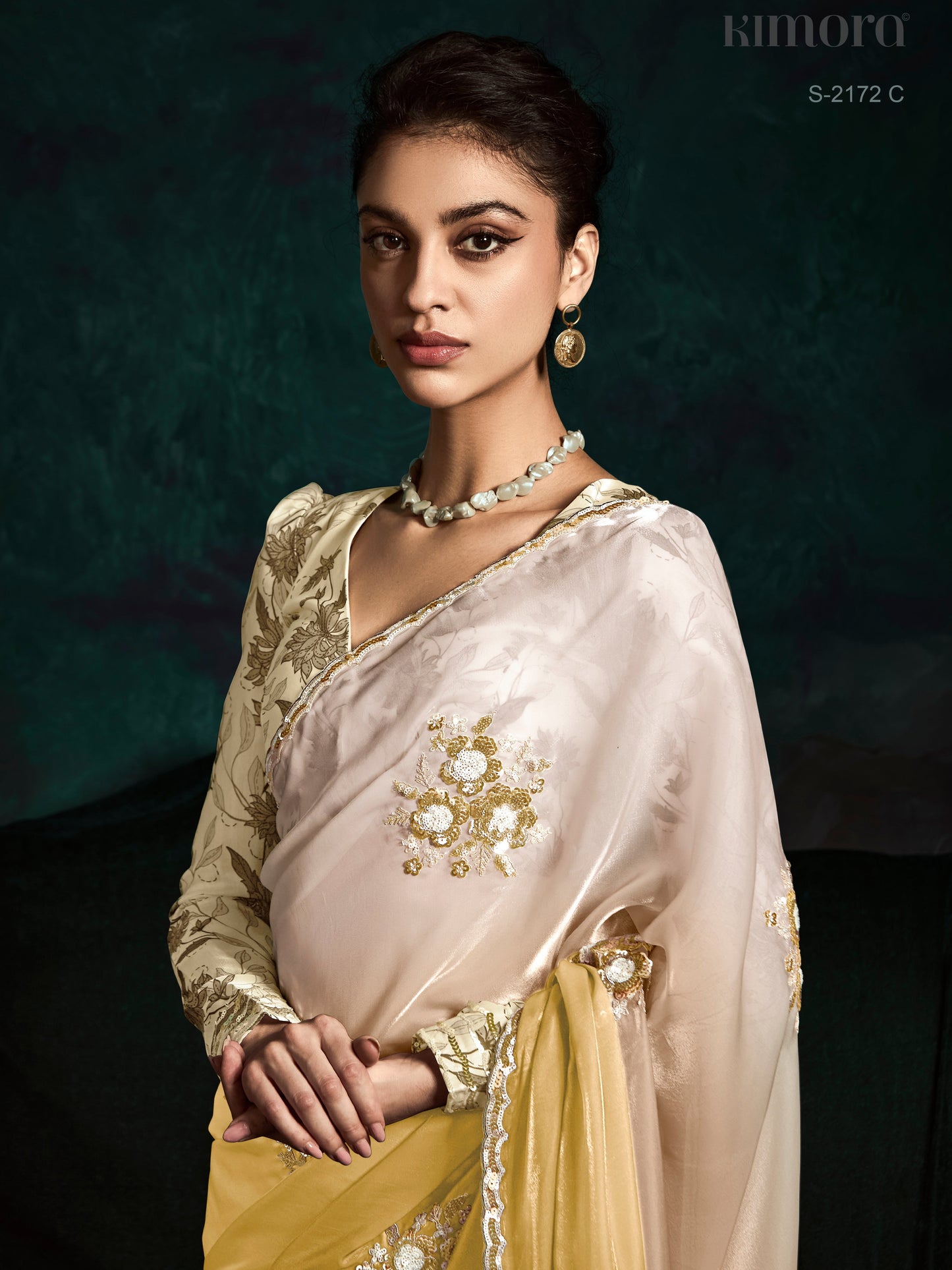 Dhiyona KM Women Yellow Shade Silk Saree With Designer Blouse