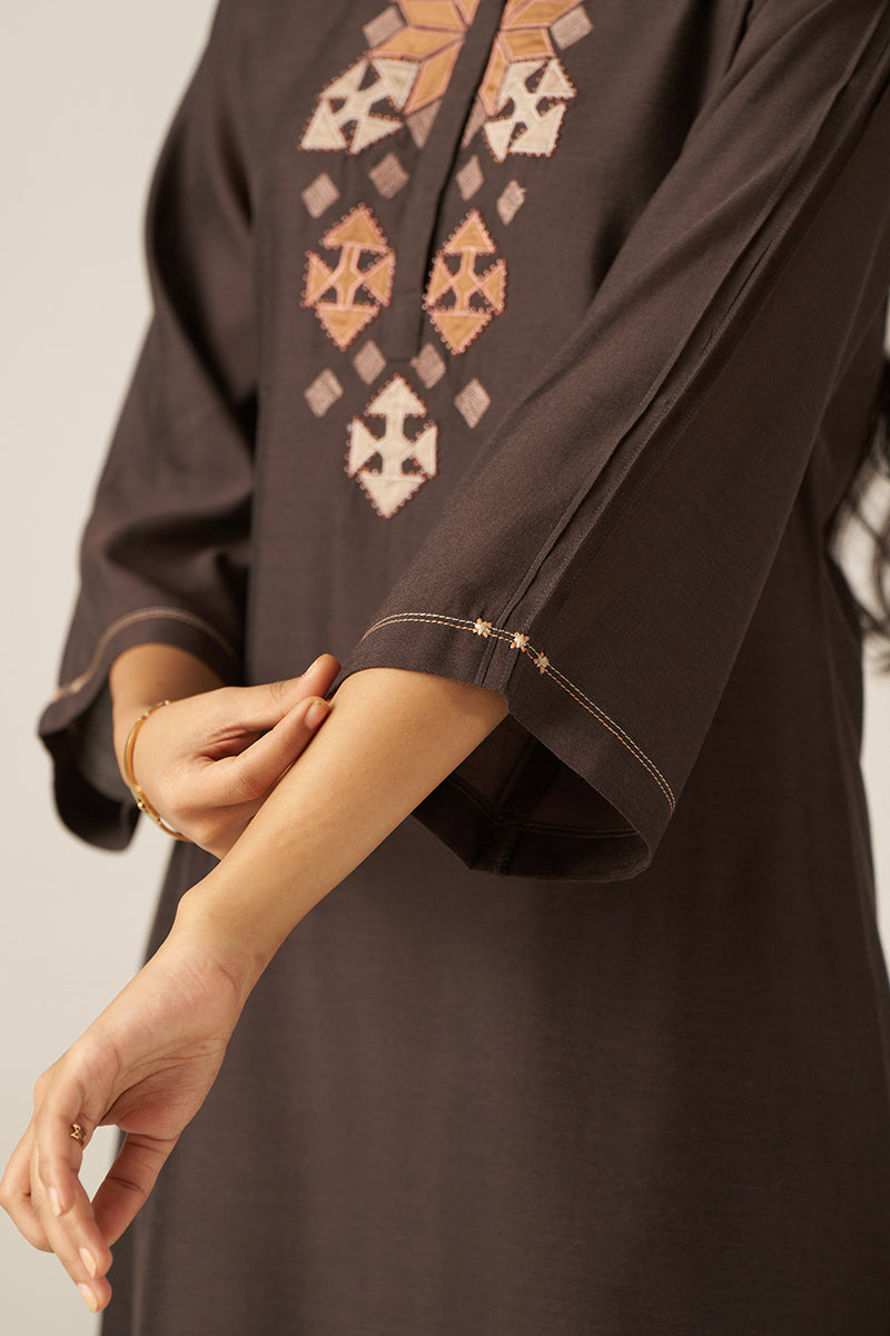 Women's Bracken Brown Silk Co-ord Set
