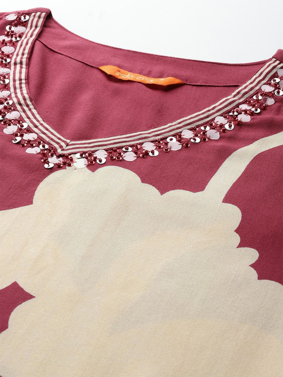 Floral Printed Sequinned Kurta with Salwar