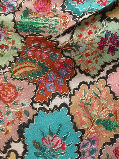 Dhiyona PA Women Teal Blue & Pink Kalamkari Pure Wool Shawl