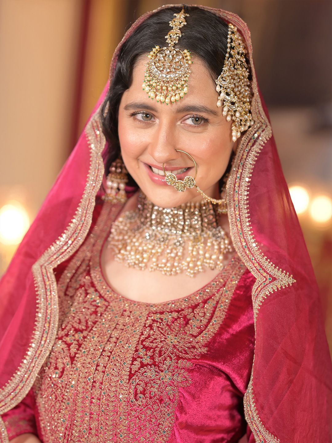 Ethnic Motifs Embroidered Sequinned Velvet Kurta With Trousers & Dupatta