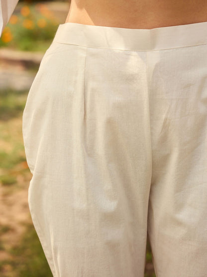 Dhiyona IE Mandarin Collar Floral Printed Beads and Stones Kurta with Trouser & Dupatta