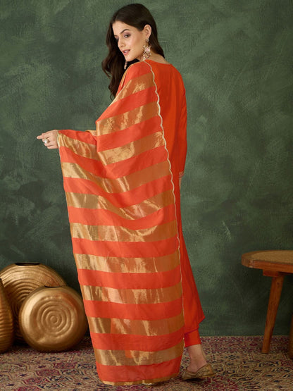 Dhiyona KA Women Embroidered A-Line Kurta Set