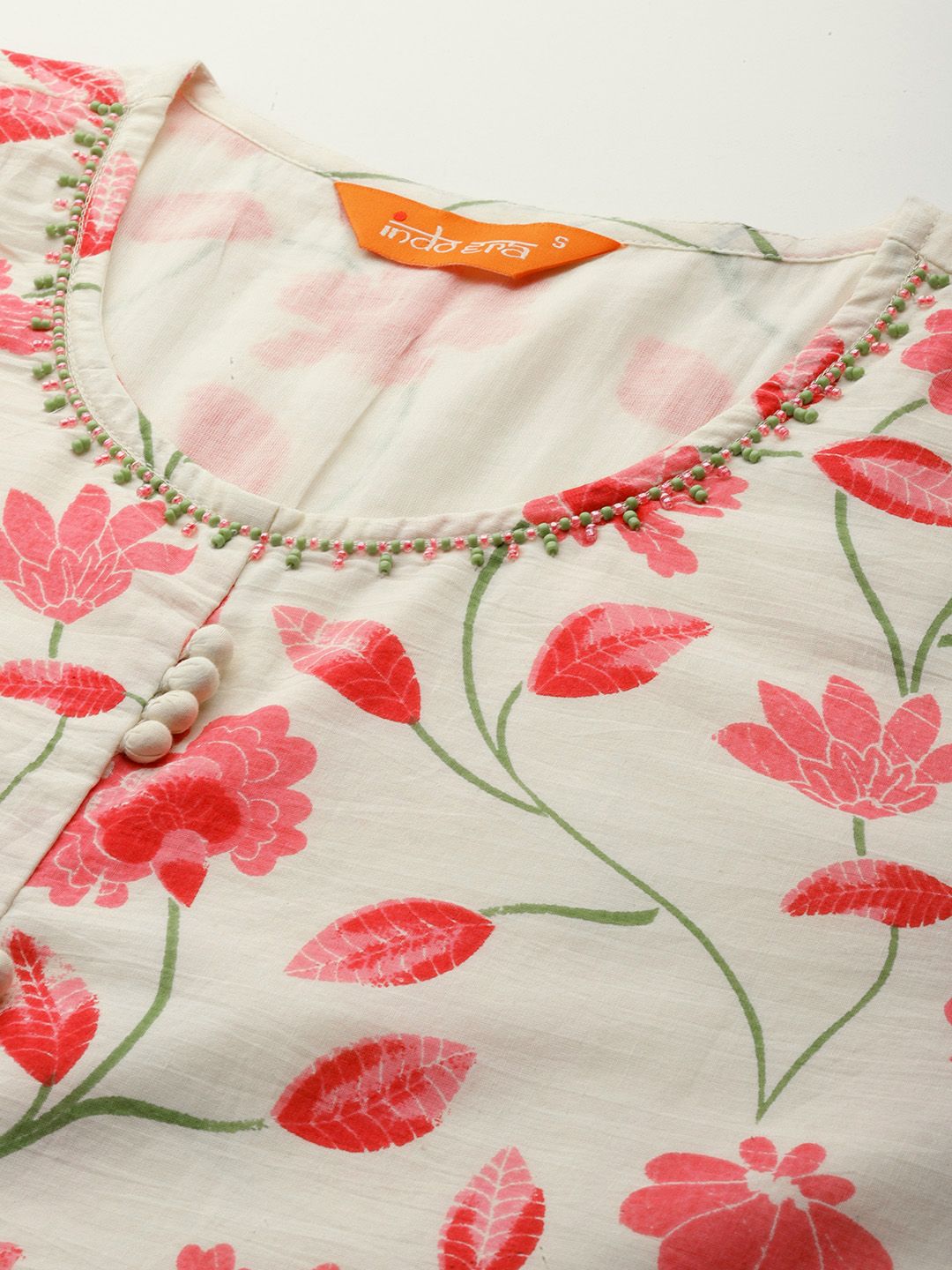 Floral Printed Regular Pure Cotton Kurta with Trousers & With Dupatta