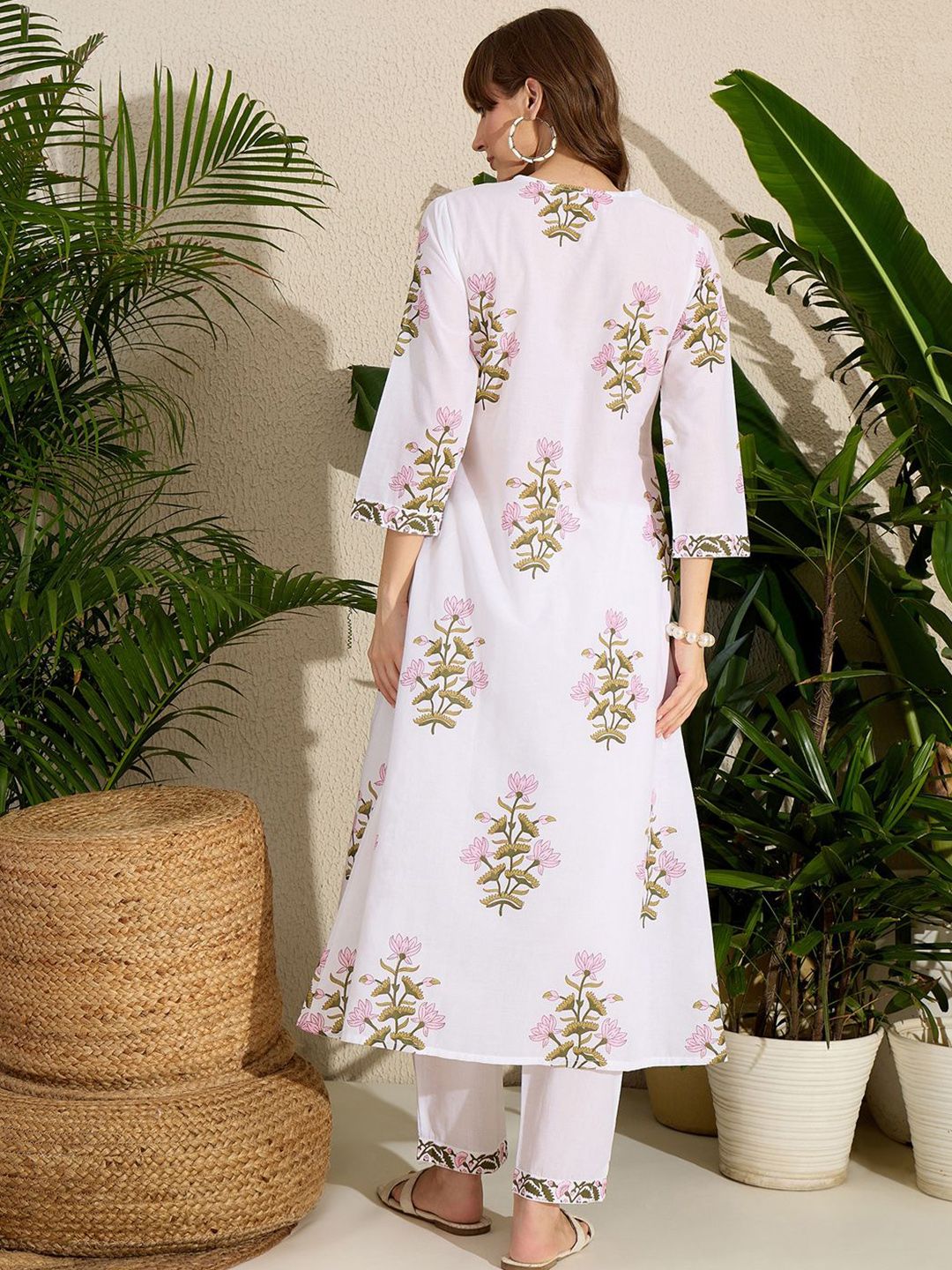 Dhiyona IE Women Printed A-Line Kurta With Pants Co-Ords