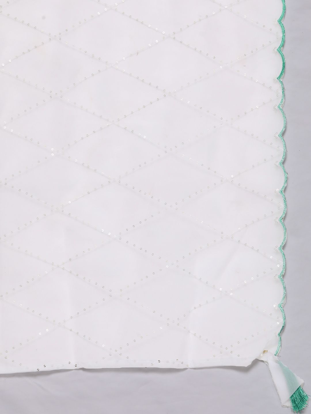 Women Sea Green Floral Embroidered Sequinned Liva Kurta with Trousers & Dupatta