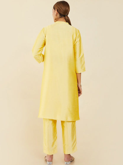 Dhiyona SO Women's Women Mustard Yellow Kurta with Trousers