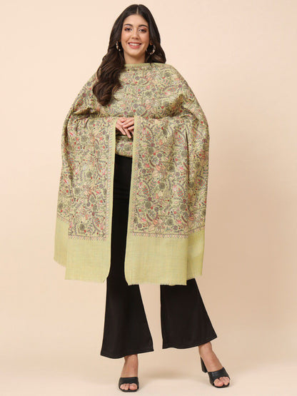 Dhiyona PA Floral Embroidered Pure Woolen Shawl
