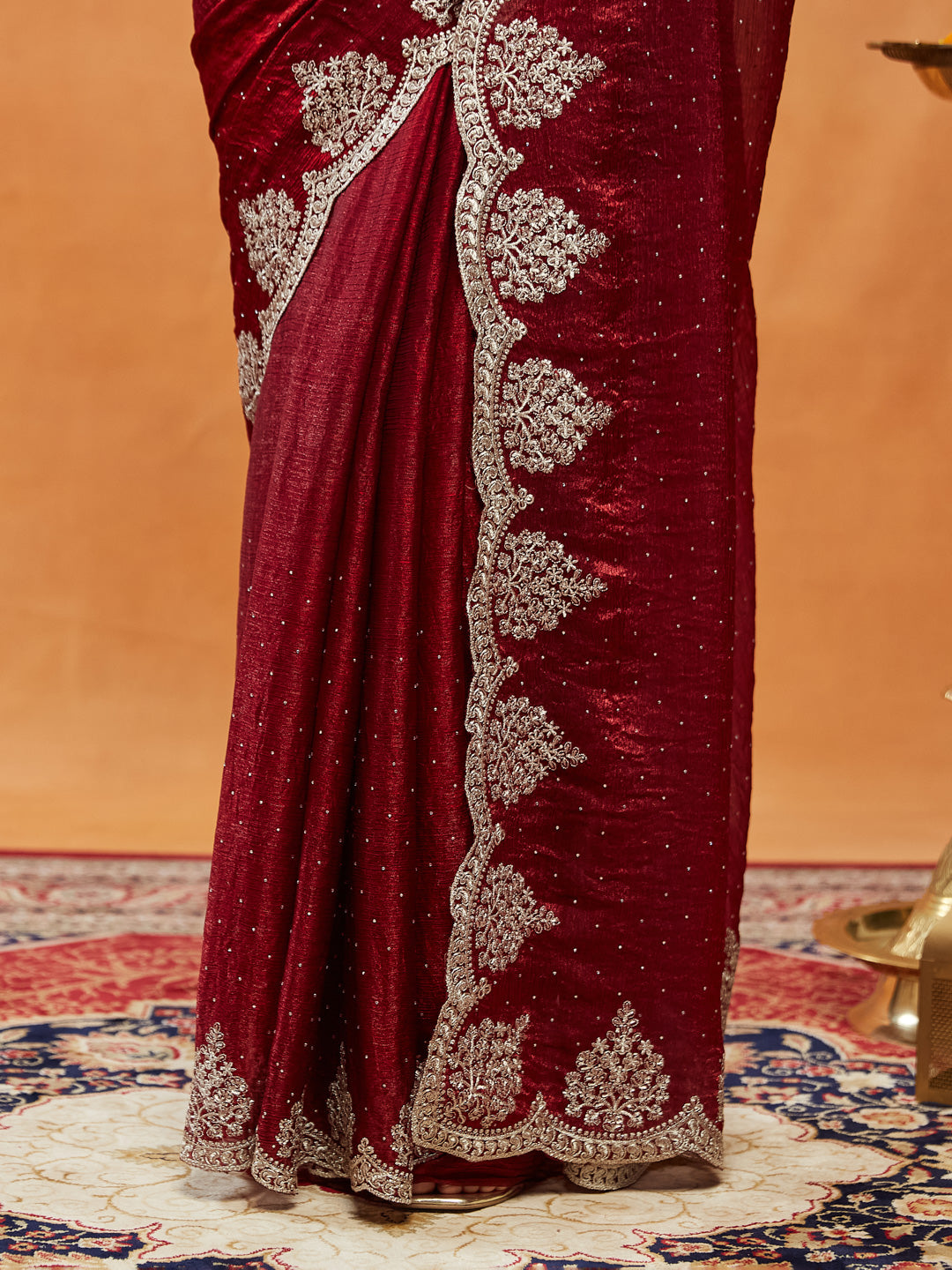 Dhiyona KS Women's Embellished Embroidered Sequinned  Saree