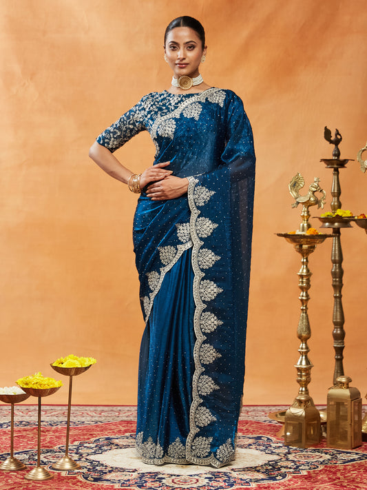 Dhiyona KS Women's Embellished Embroidered Saree