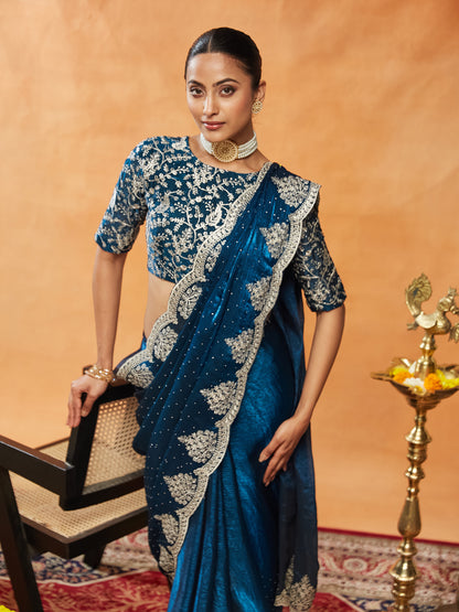 Dhiyona KS Women's Embellished Embroidered Saree