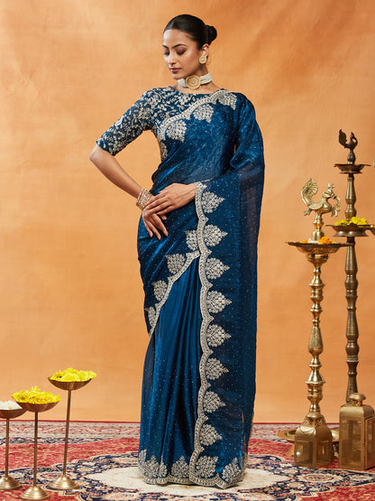 Dhiyona KS Women's Embellished Embroidered Saree