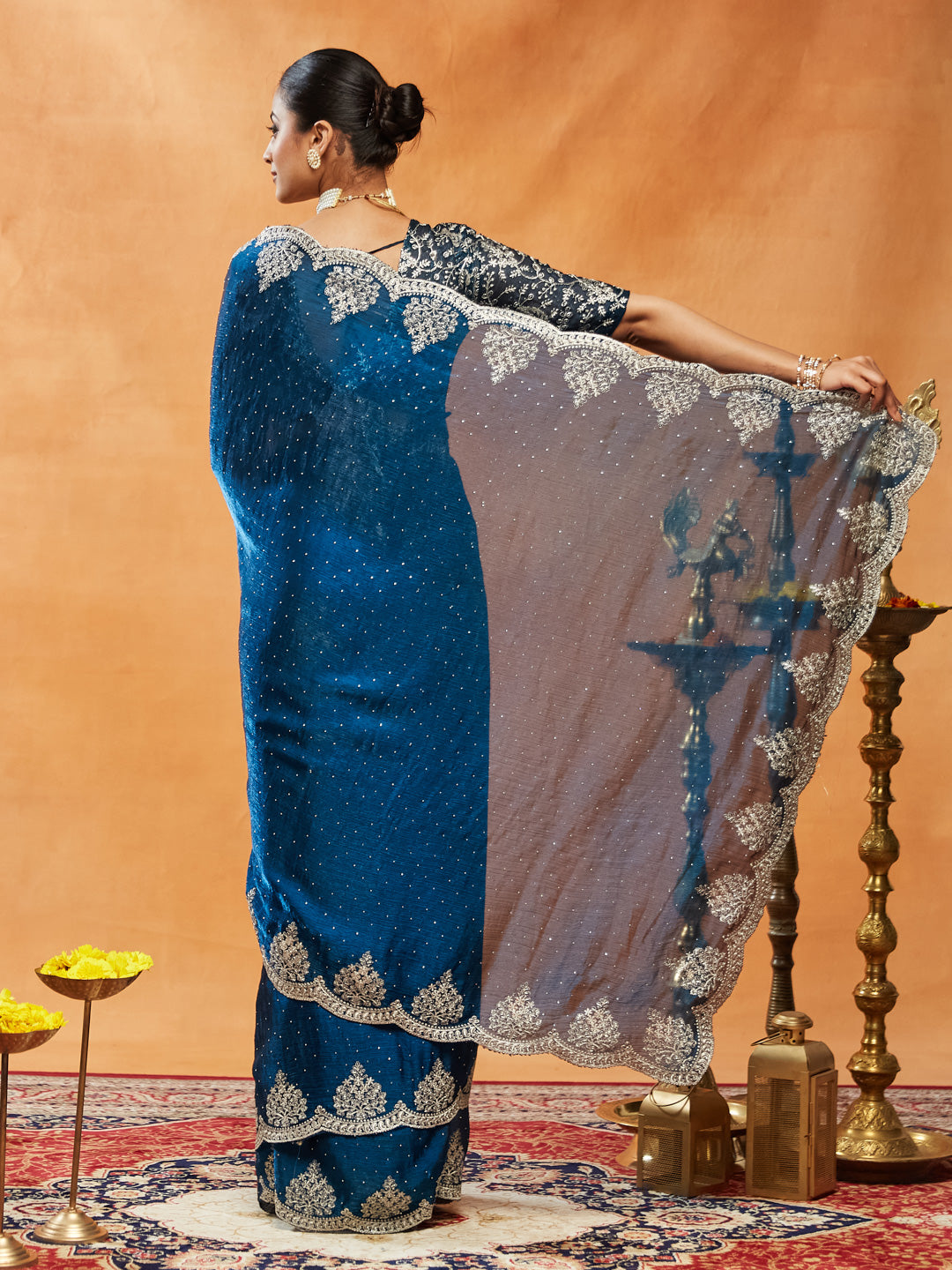 Dhiyona KS Women's Embellished Embroidered Saree