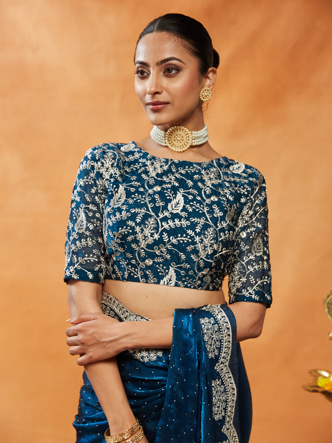 Dhiyona KS Women's Embellished Embroidered Saree