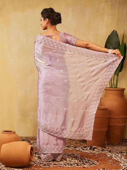 Dhiyona KS Women's Embellished Embroidered Pure Chiffon Saree