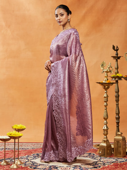 Dhiyona KS Women's Embellished Embroidered Organza Saree