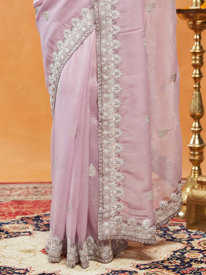 Dhiyona KS Women's Floral Embroidered Silk Saree