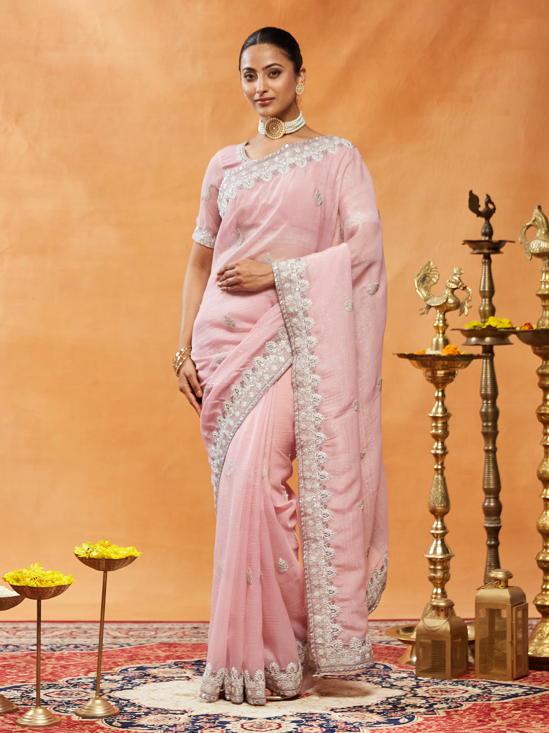 Dhiyona KS Women's Women Embellished Embroidered Saree