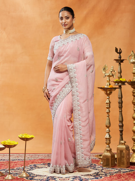 Dhiyona KS Women's Women Embellished Embroidered Saree