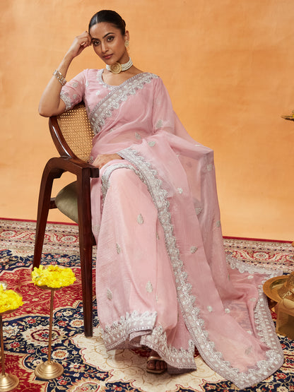 Dhiyona KS Women's Women Embellished Embroidered Saree