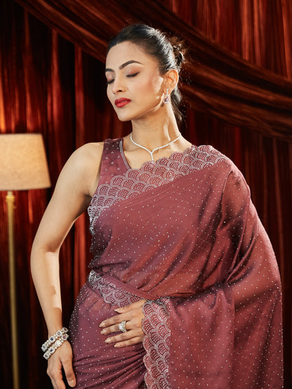 Dhiyona KS Women's Embellished Embroidered Silk Blend Saree