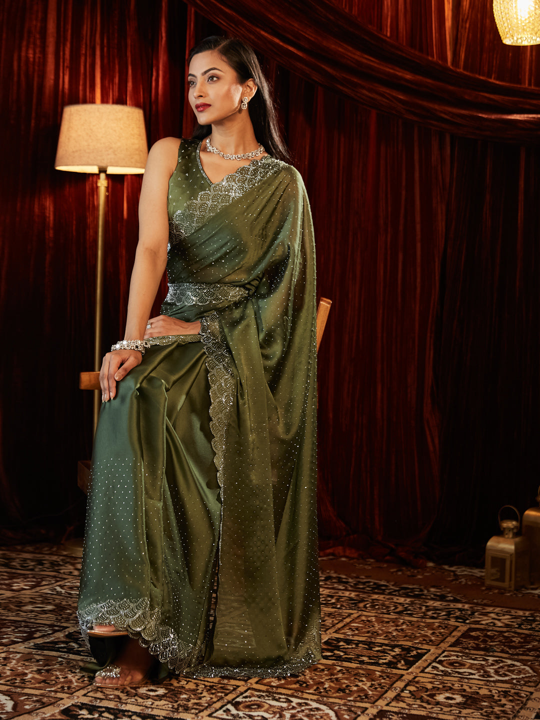 Dhiyona KS Women's Embellished Embroidered Saree