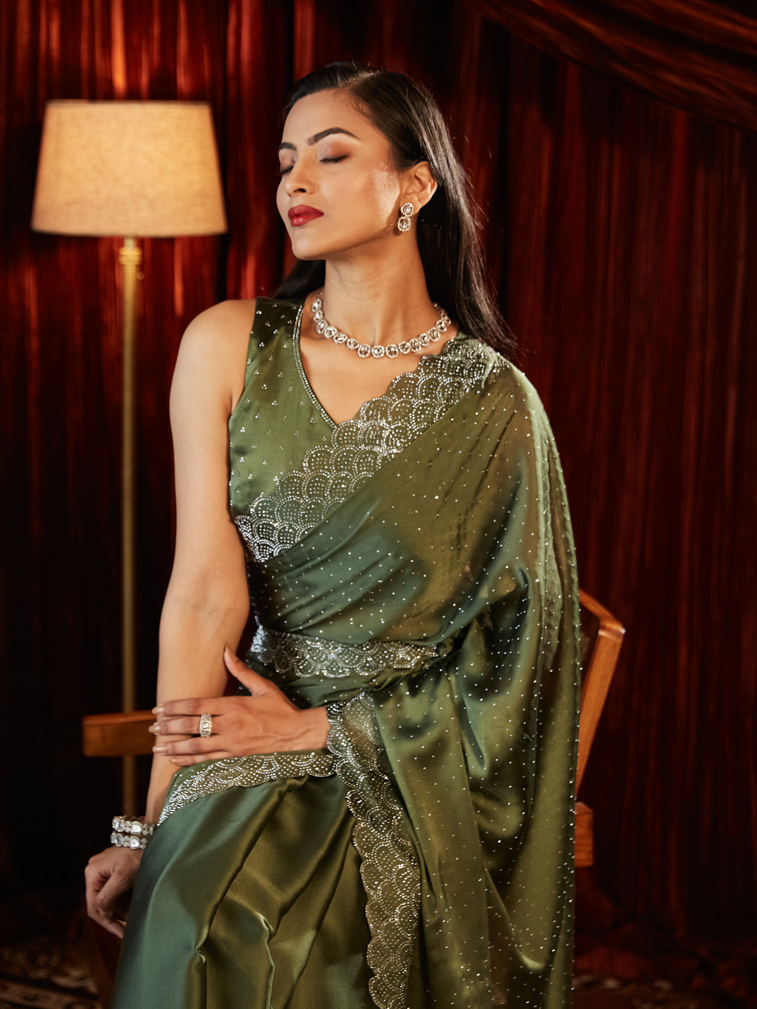 Dhiyona KS Women's Embellished Embroidered Saree