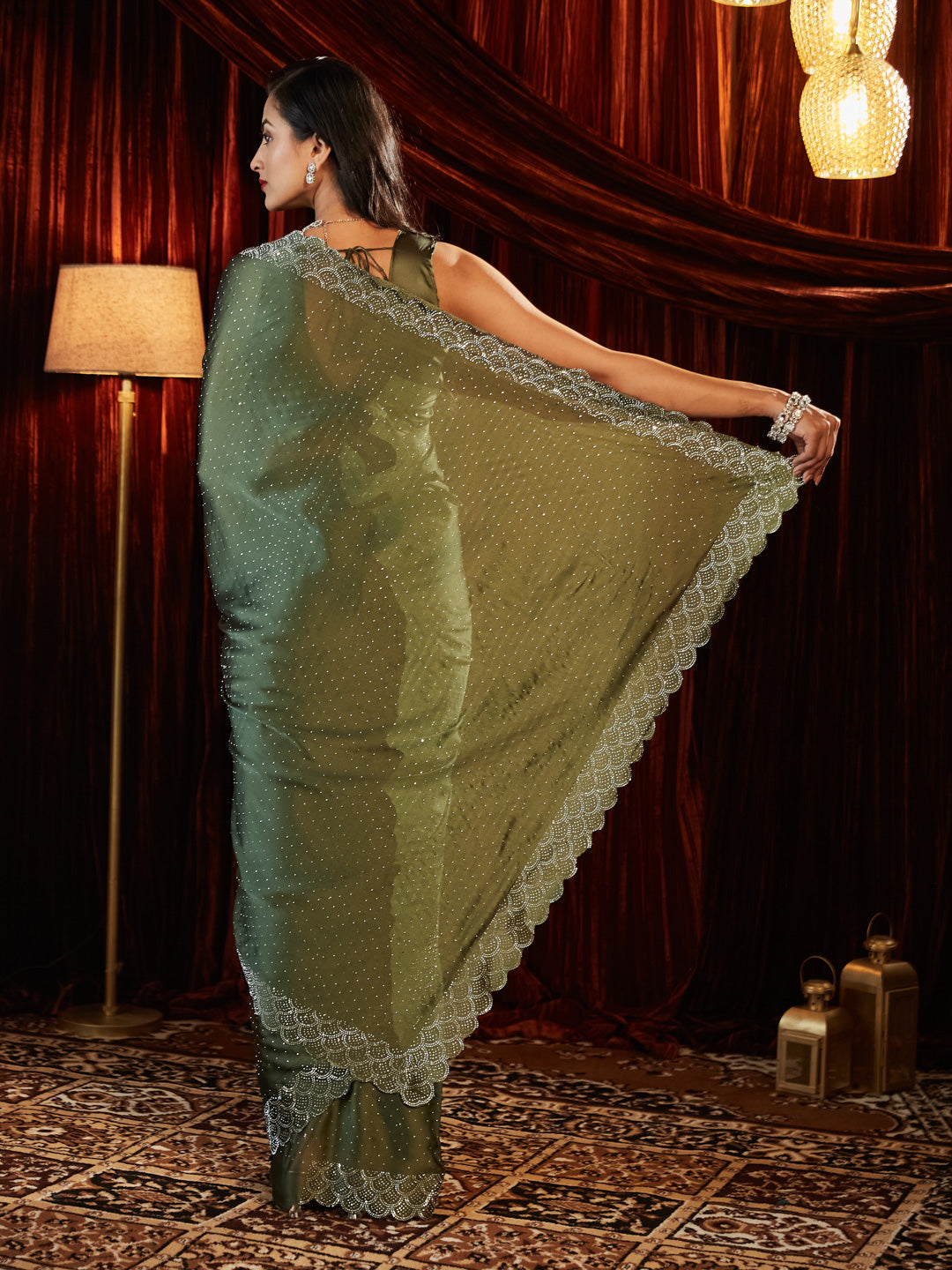 Dhiyona KS Women's Embellished Embroidered Saree