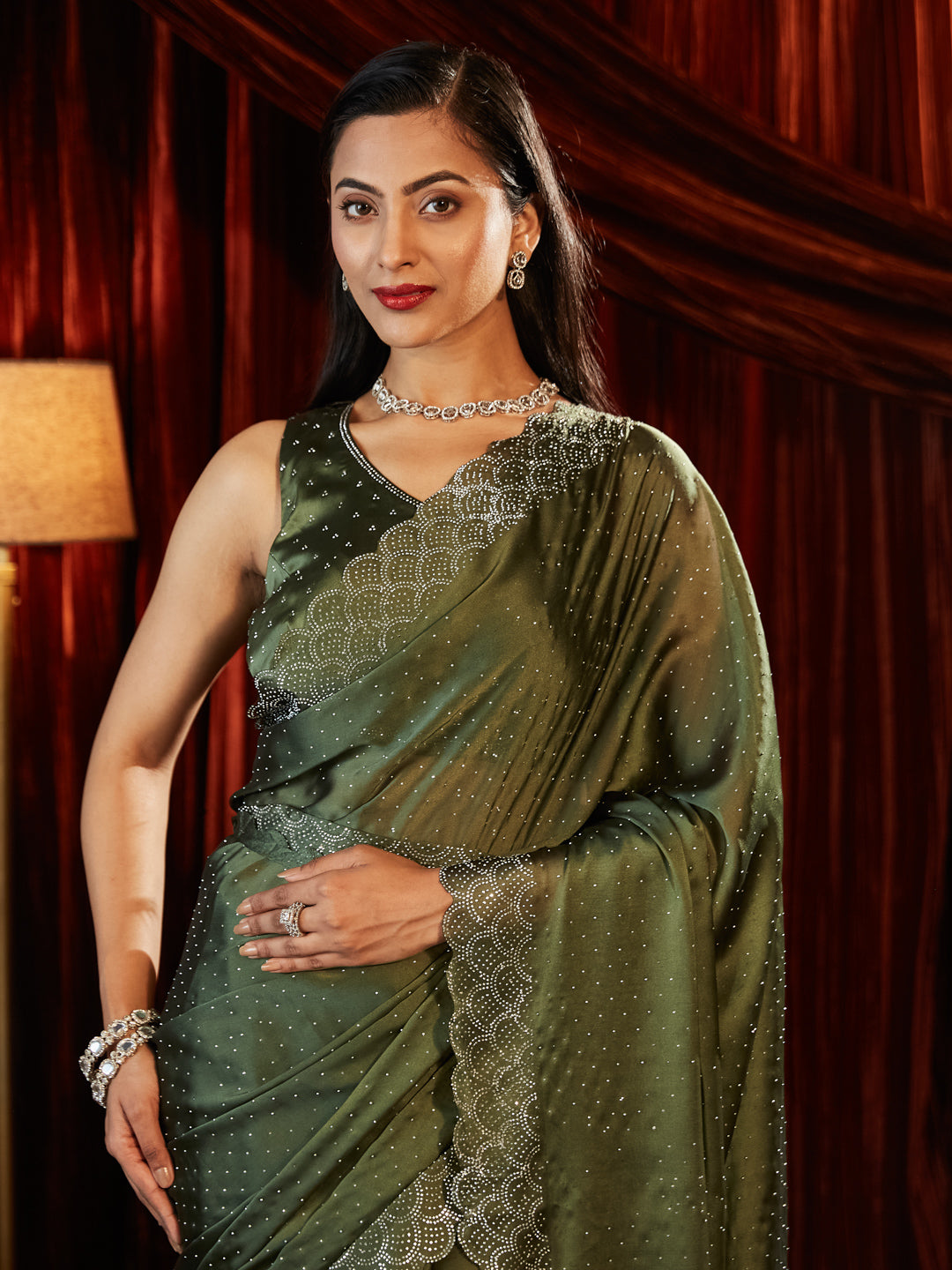Dhiyona KS Women's Embellished Embroidered Saree