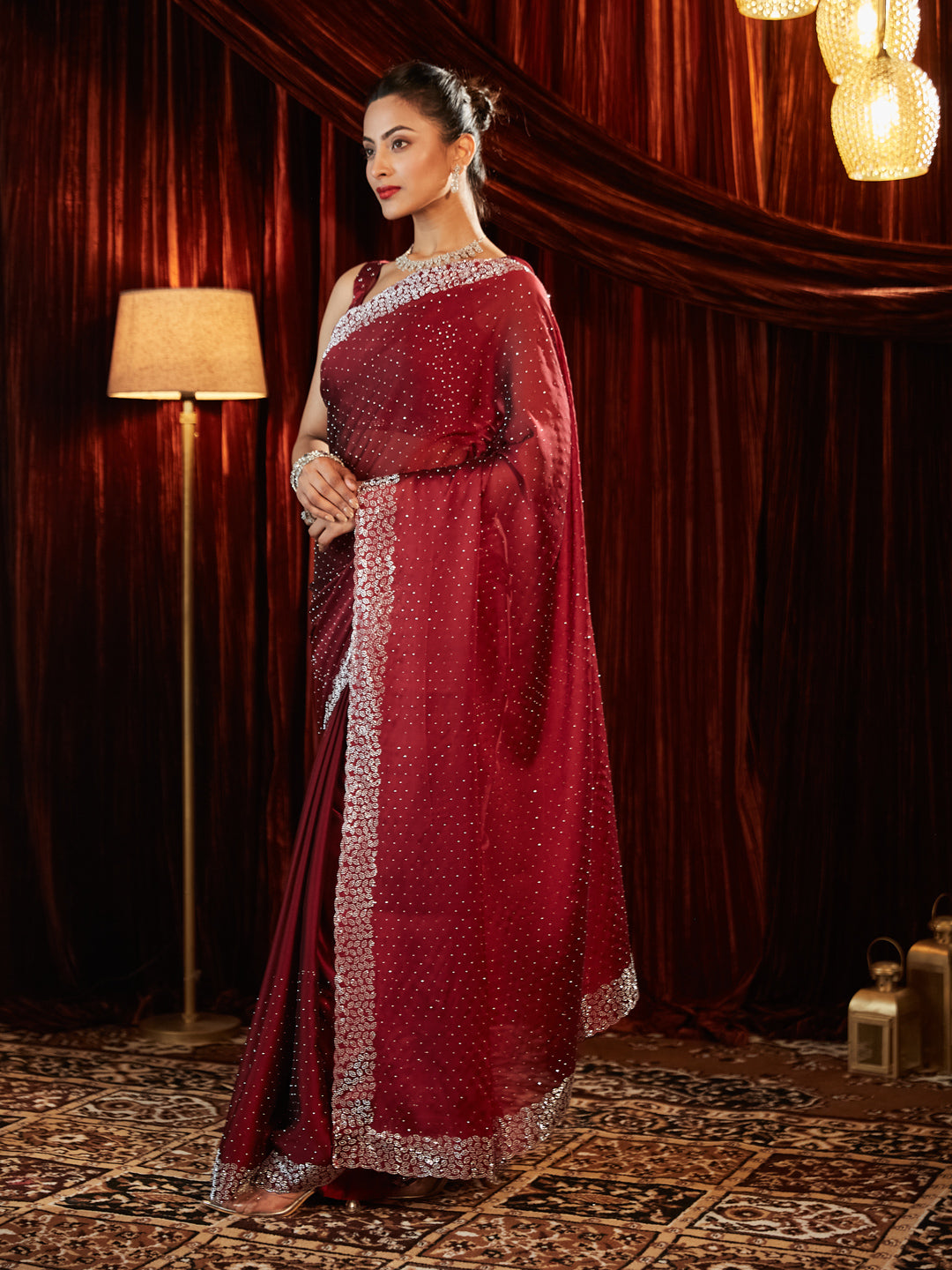 Dhiyona KS Women's Embellished Embroidered Designer Saree