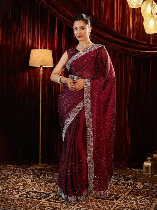 Dhiyona KS Women's Embellished Beads and Stones Saree