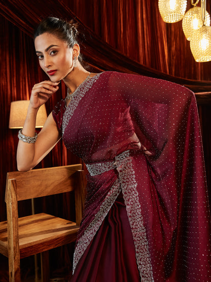 Dhiyona KS Women's Embellished Beads and Stones Saree