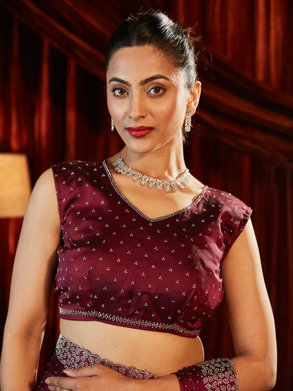 Dhiyona KS Women's Embellished Beads and Stones Saree