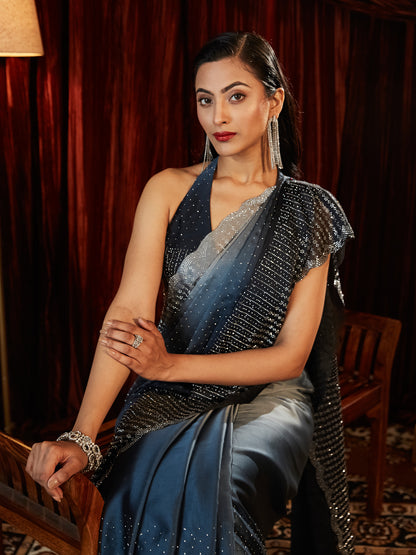 Dhiyona KS Women's Ombre Embroidered Saree