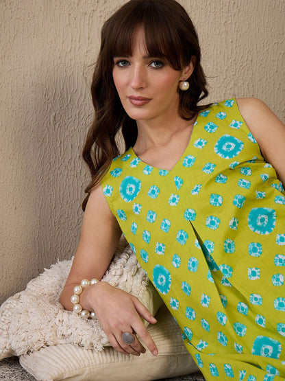 Women Printed Regular Pure Cotton Kurta with Trousers