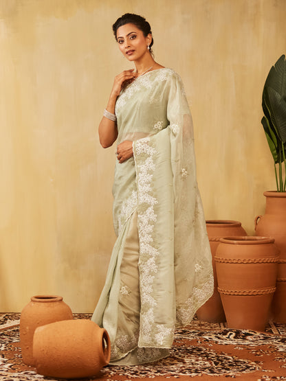 Dhiyona KS Women's Embellished Embroidered Saree