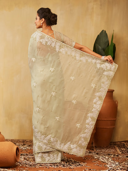 Dhiyona KS Women's Embellished Embroidered Saree