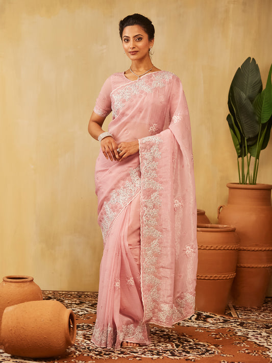 Dhiyona KS Women's Embellished Embroidered Saree