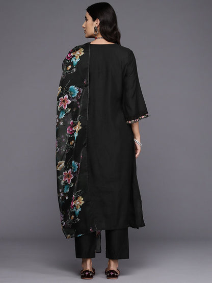 Women Floral Embroidered Regular Thread Work Kurta with Trousers & With Dupatta