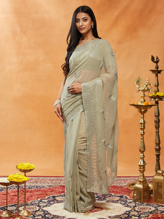 Dhiyona KS Women's Embellished Embroidered Saree