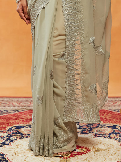 Dhiyona KS Women's Embellished Embroidered Saree