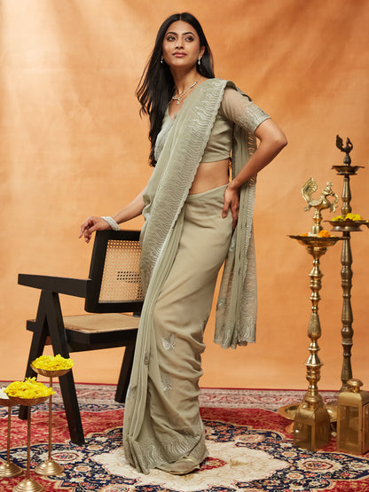 Dhiyona KS Women's Embellished Embroidered Saree
