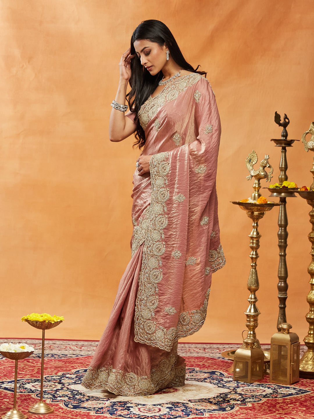 Dhiyona KS Women's Embellished Embroidered Saree