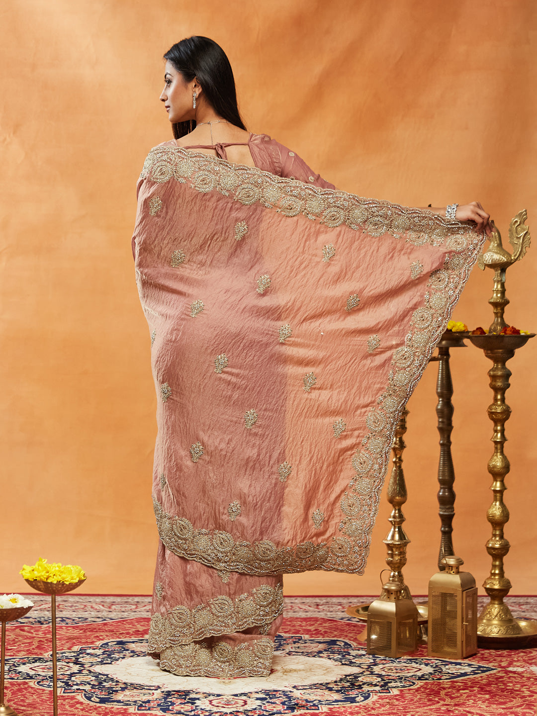 Dhiyona KS Women's Embellished Embroidered Saree