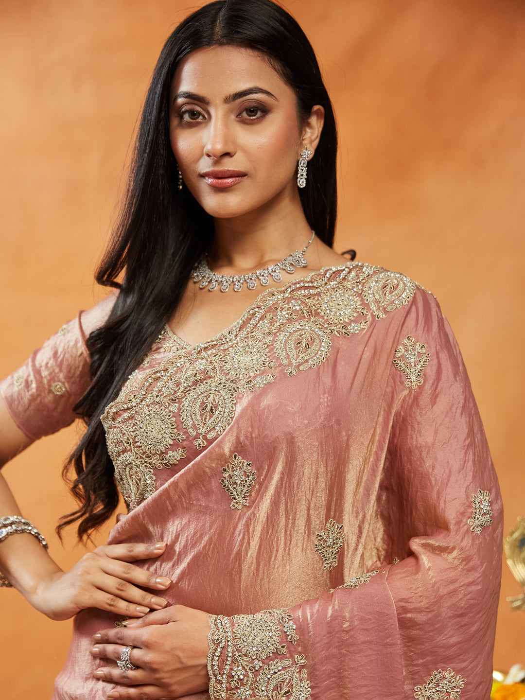 Dhiyona KS Women's Embellished Embroidered Saree